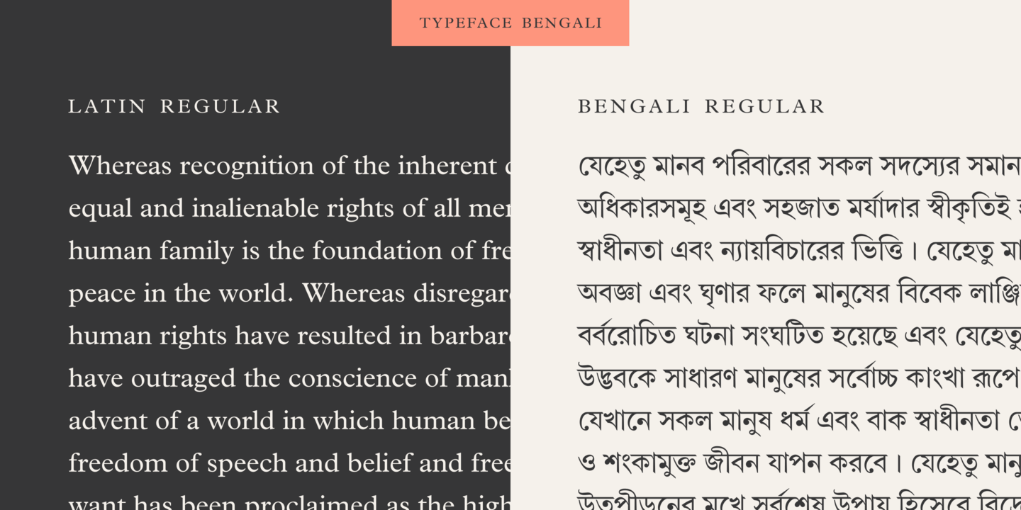 Beispiel einer Linotype Bengali Black-Schriftart